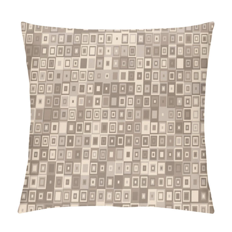 Personality  Elegant Geometric Pattern Featuring Nested Squares In Varying Shades Of Beige And Brown.  Ideal For Backgrounds, Textiles, Packaging, And Website Design. Pillow Covers