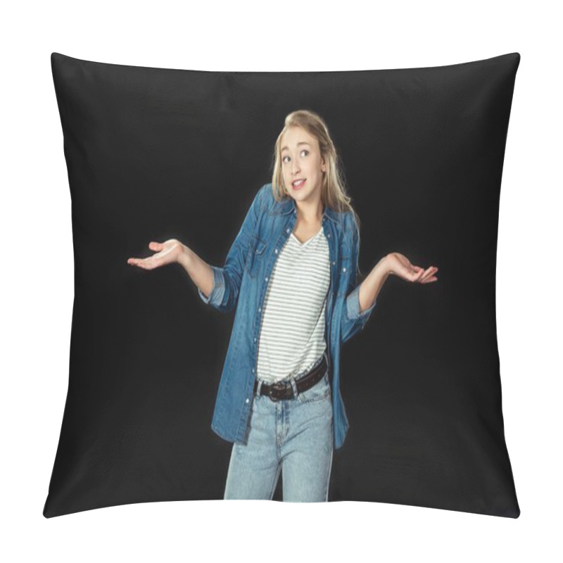 Personality  Teen Girl Shrugging Shoulders Pillow Covers