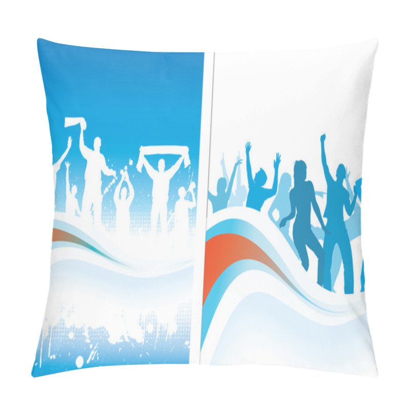 Personality  Silhouettes Of Dancing Girls And Boys. Pillow Covers