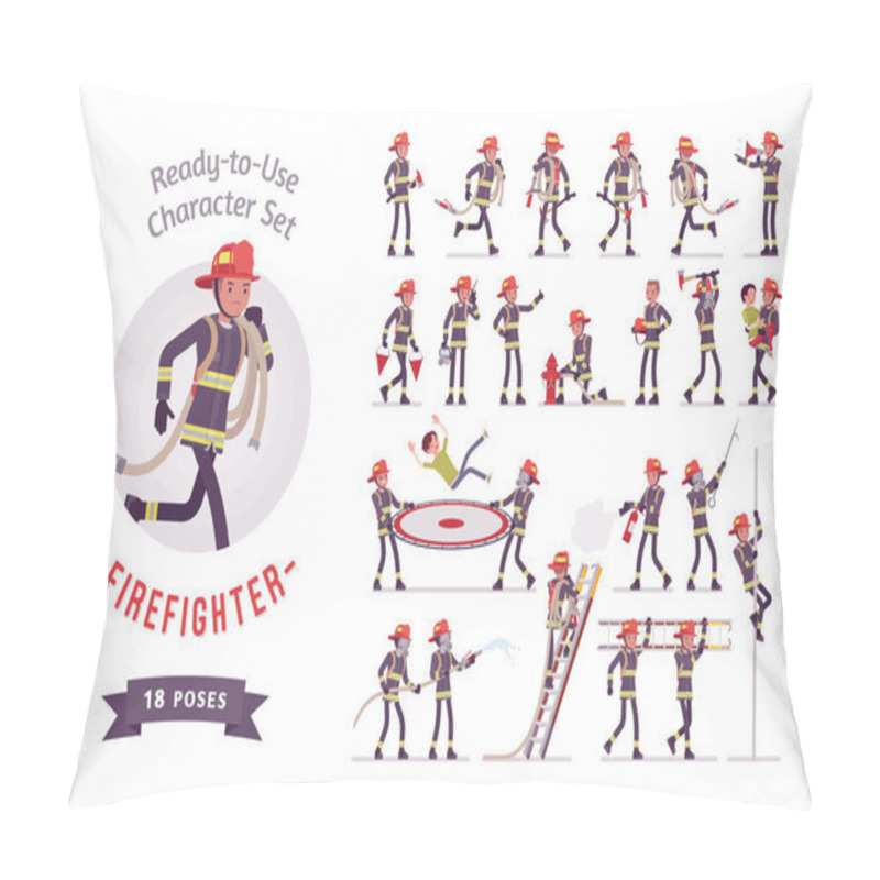 Personality  Male Firefighter Ready-to-use Character Set Pillow Covers