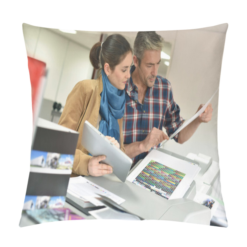 Personality  Client In Printshop Controlling Work Pillow Covers