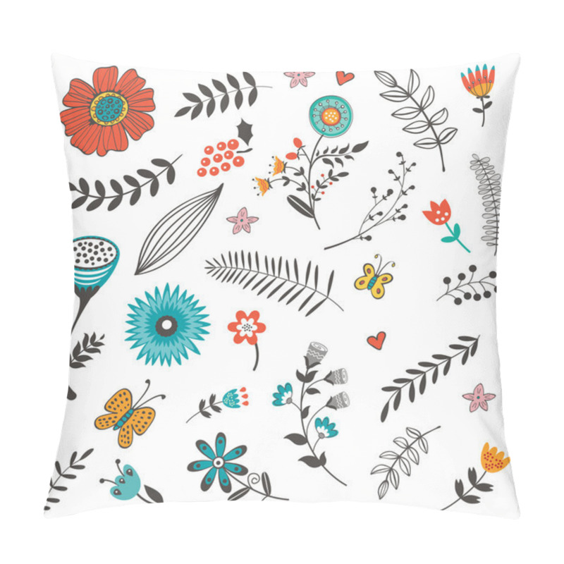 Personality  Elegant Collection With Flowers Leaves And Twigs Pillow Covers