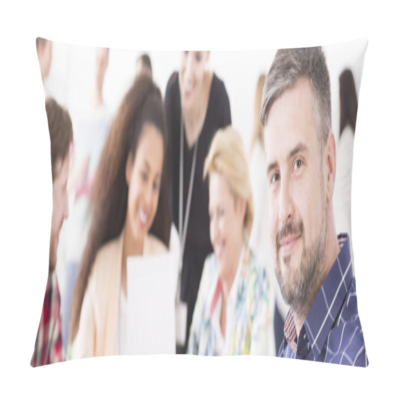 Personality  Confident Man In Company Meeting Pillow Covers