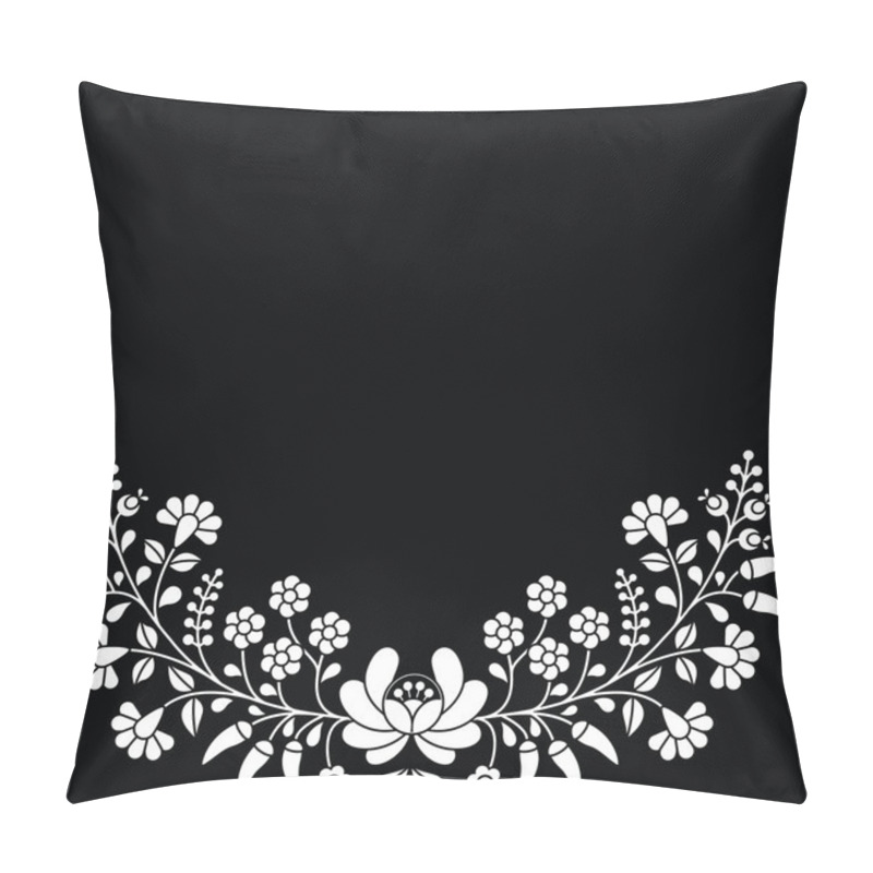 Personality  Hungarian White Floral Folk Pattern - Kalocsai Embroidery With Flowers And Paprika  Pillow Covers