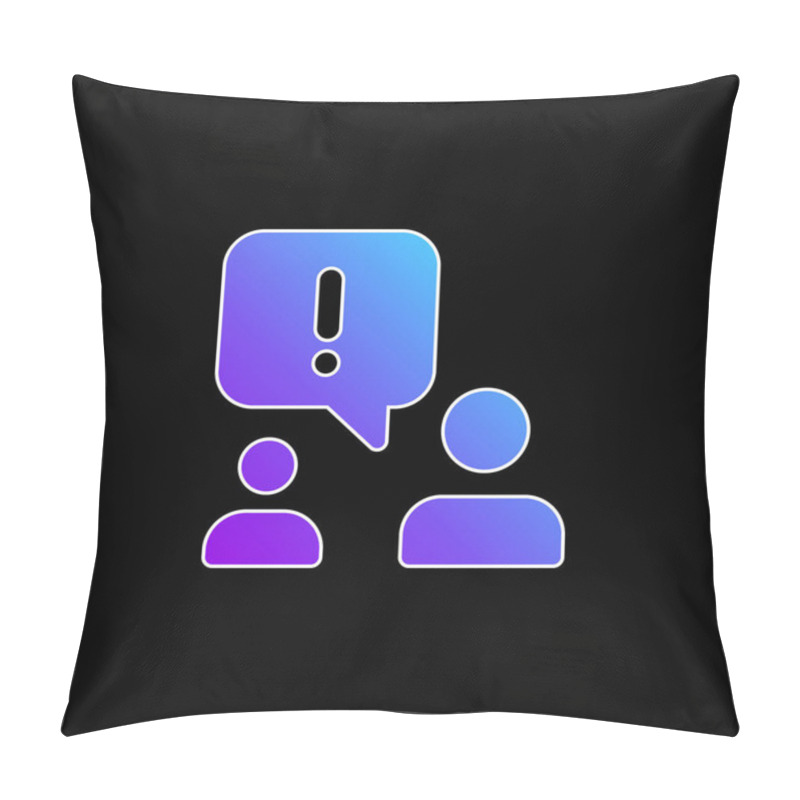 Personality  Alert Blue Gradient Vector Icon Pillow Covers