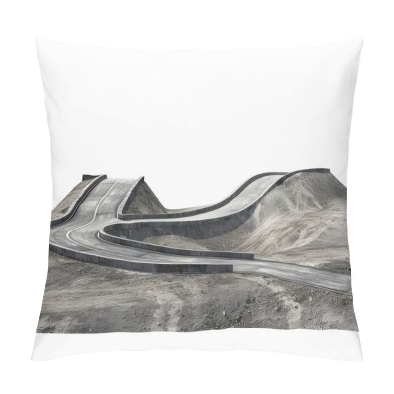 Personality  A Surreal Landscape Featuring Winding Roads Amidst A Barren, Abstract Terrain, Evoking A Sense Of Exploration And Adventure. Pillow Covers