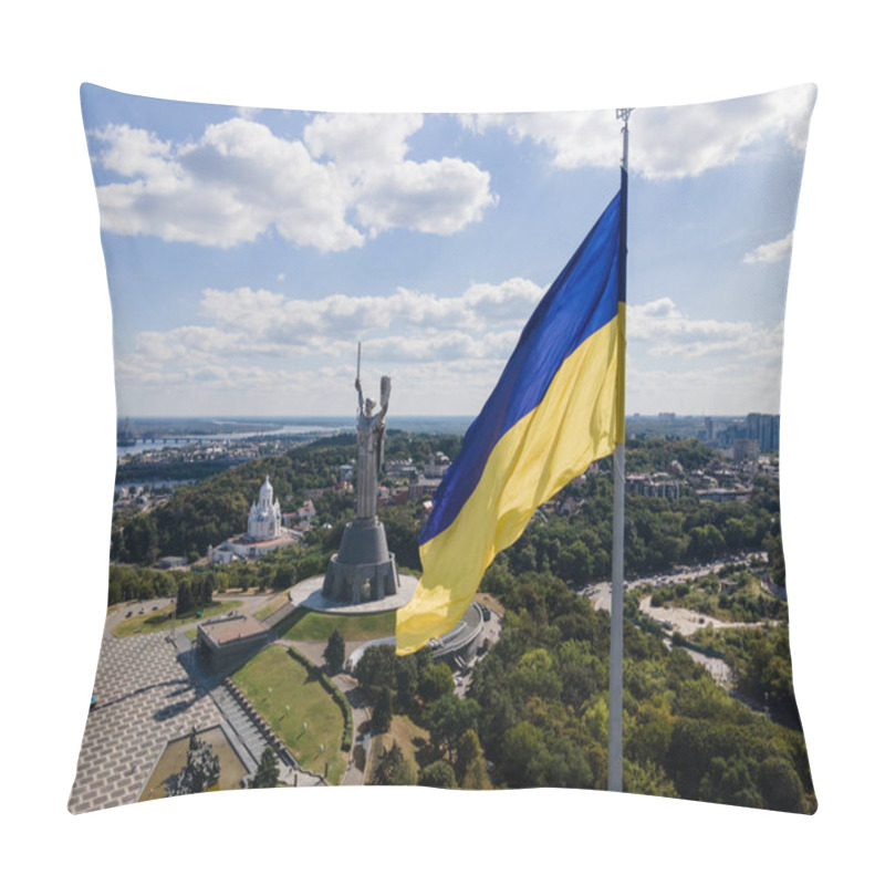 Personality  Kyiv - National Flag Of Ukraine. Aerial View. Kiev Pillow Covers