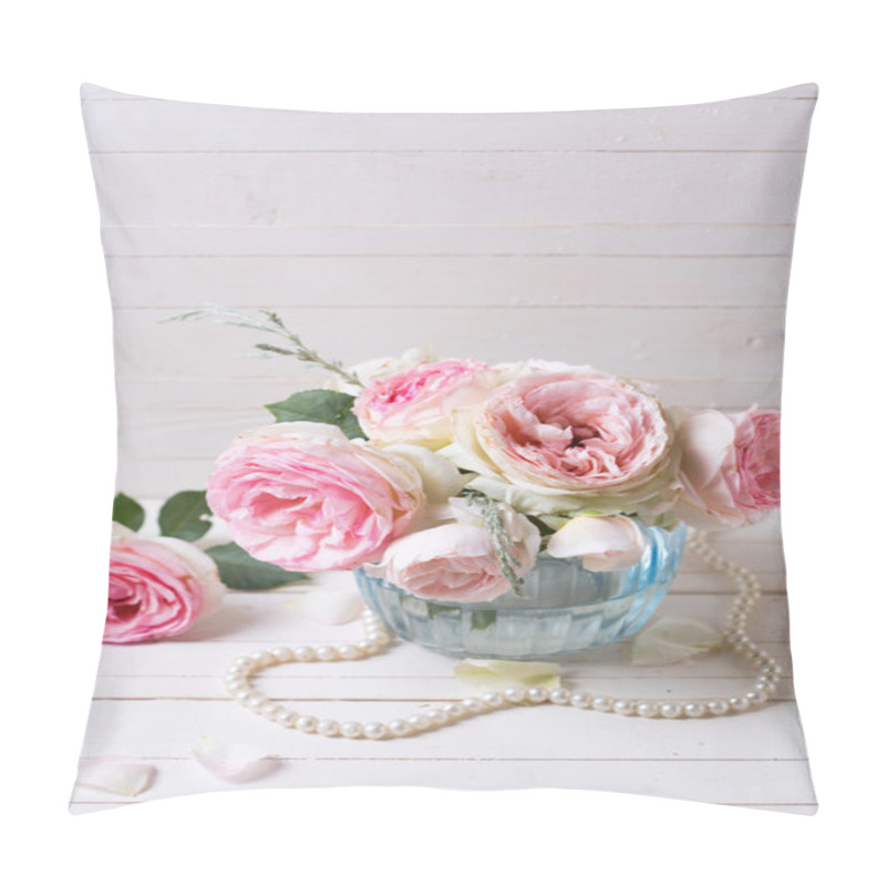 Personality  Pink Roses In Vase Pillow Covers