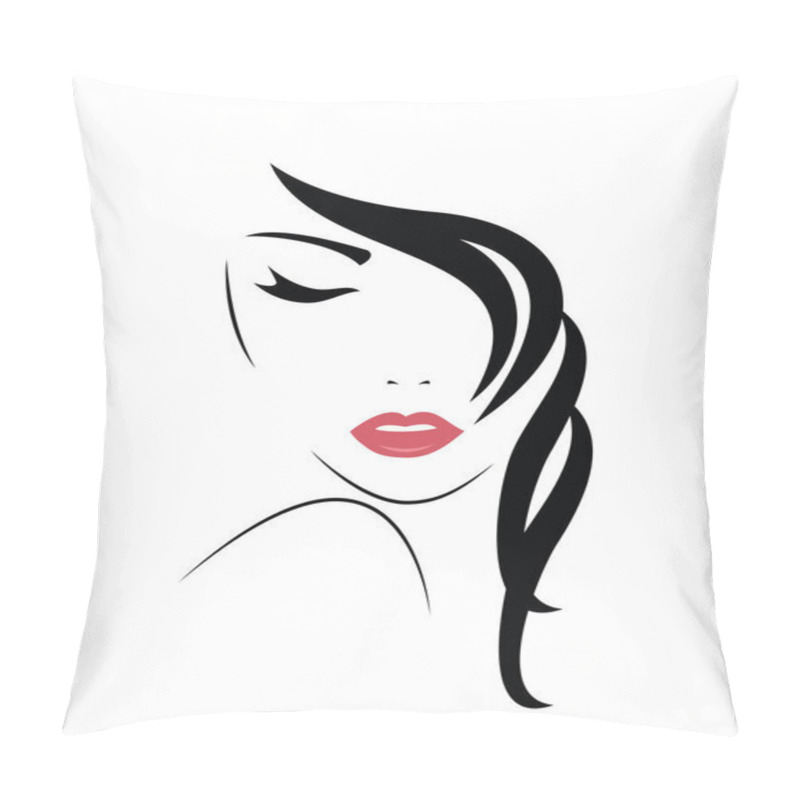 Personality  Young Woman Face Avatar  Pillow Covers