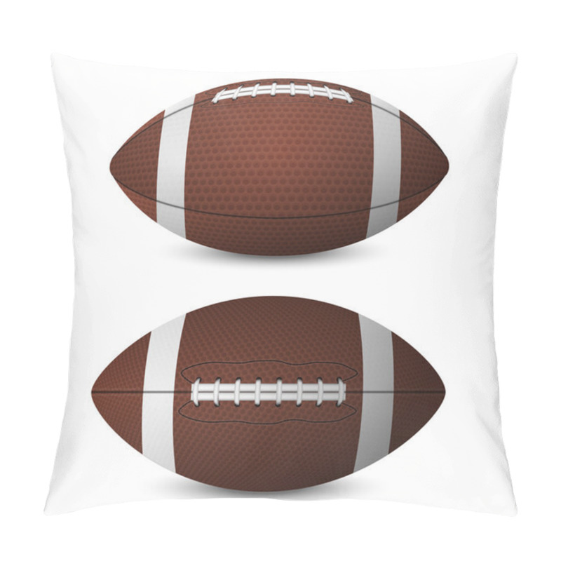 Personality  American Football Balls Set - Front View, Side View.  Pillow Covers