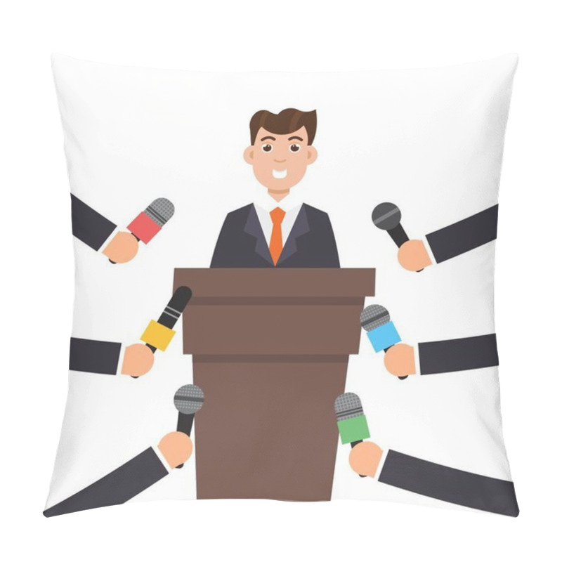 Personality  Artoon Male Character Answering Questions Pillow Covers