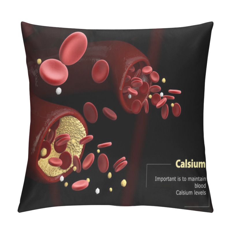 Personality  3d Illustration Of Calcitonin And Parathormone. Regulation Of Calcium Levels In The Blood Pillow Covers