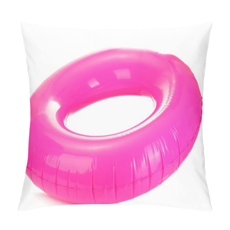 Personality  Pink Life Ring Isolated On White Pillow Covers