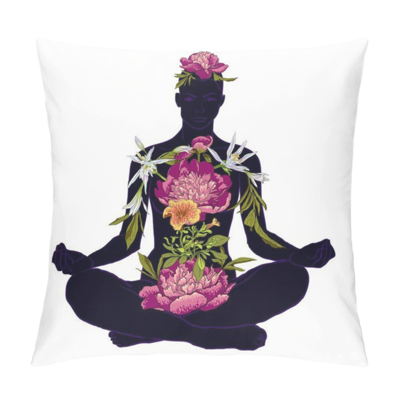 Personality  Beautiful Woman Doing Yoga Meditation Pillow Covers