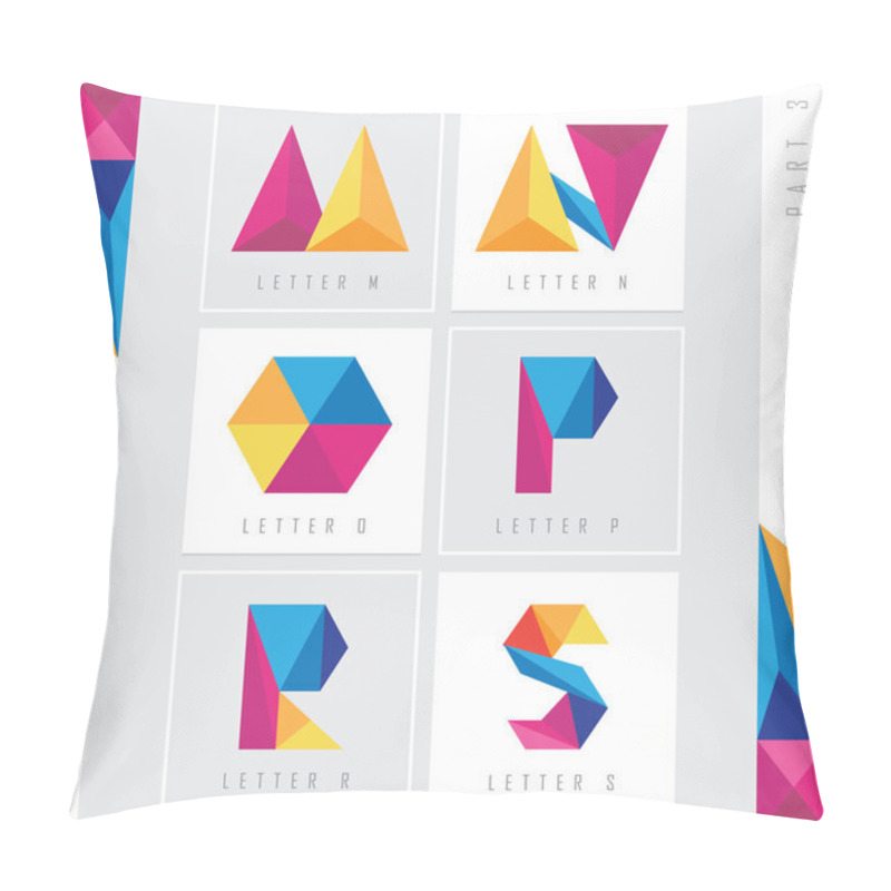 Personality  Low Polygon Alphabet Letters Pillow Covers