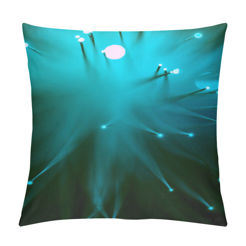 Personality  Top View Of Shine Blue Fiber Optics Background Pillow Covers