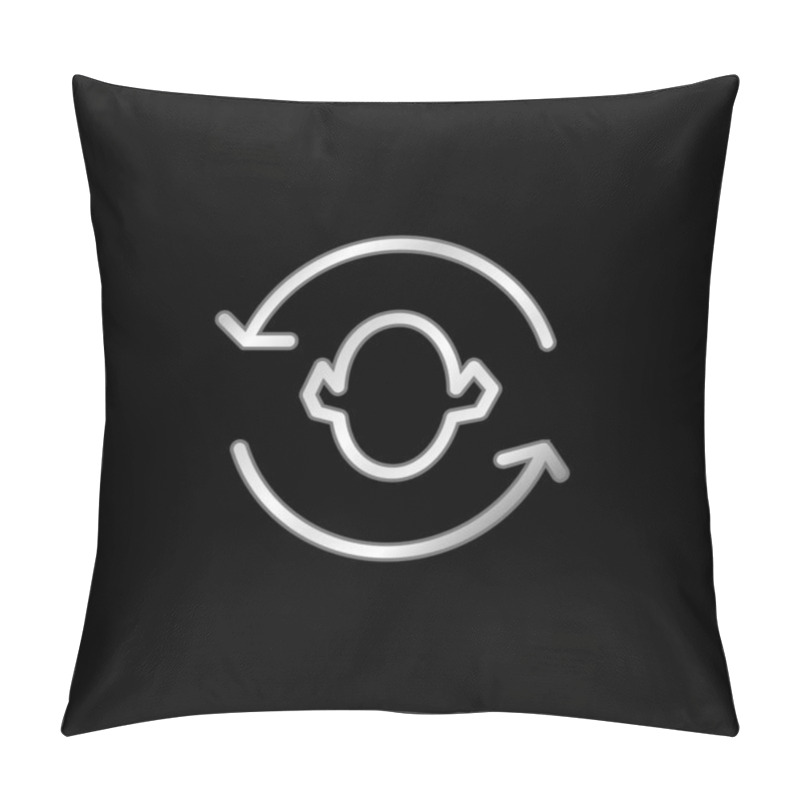 Personality  Arrows Couple Around A Head Silhouette Silver Plated Metallic Icon Pillow Covers