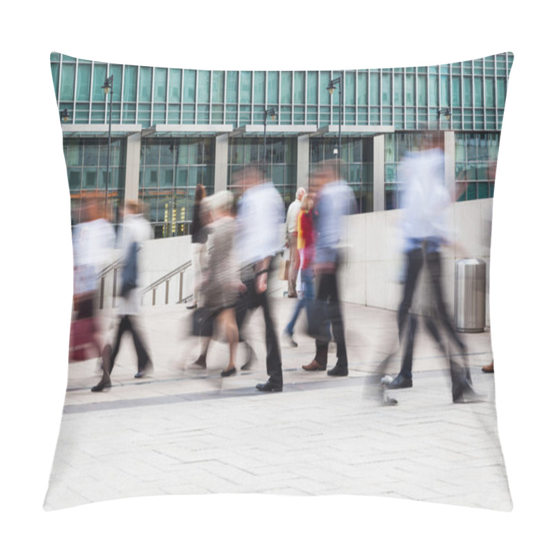 Personality  Businessmen In Motion Blur Walking In The City Pillow Covers