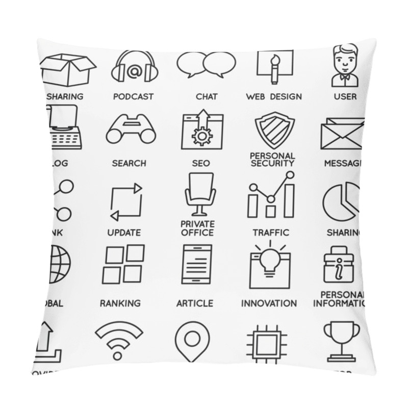 Personality  Set Of Seo And Internet Service Icons - Part 2  Pillow Covers