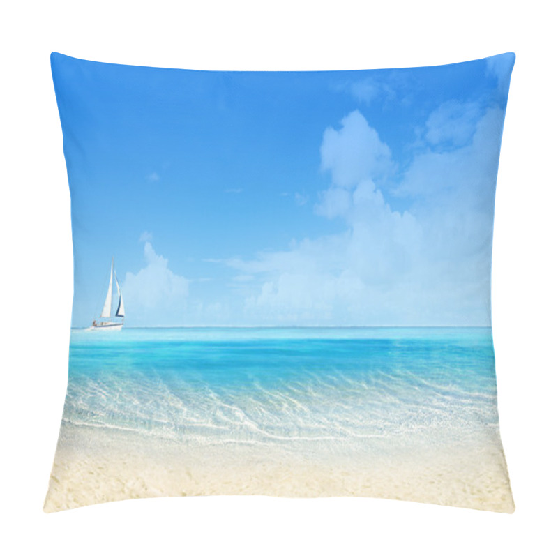 Personality  Marine Landscape With Sailing Boat Pillow Covers