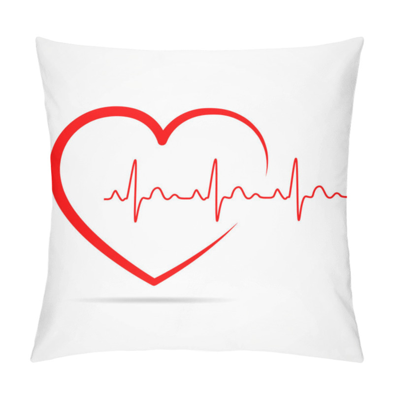 Personality  Heart With Heartbeat Sign. Vector Illustration. Pillow Covers