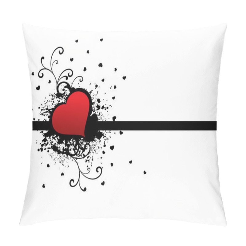 Personality  Grungy Decorated Heart With Background Pillow Covers