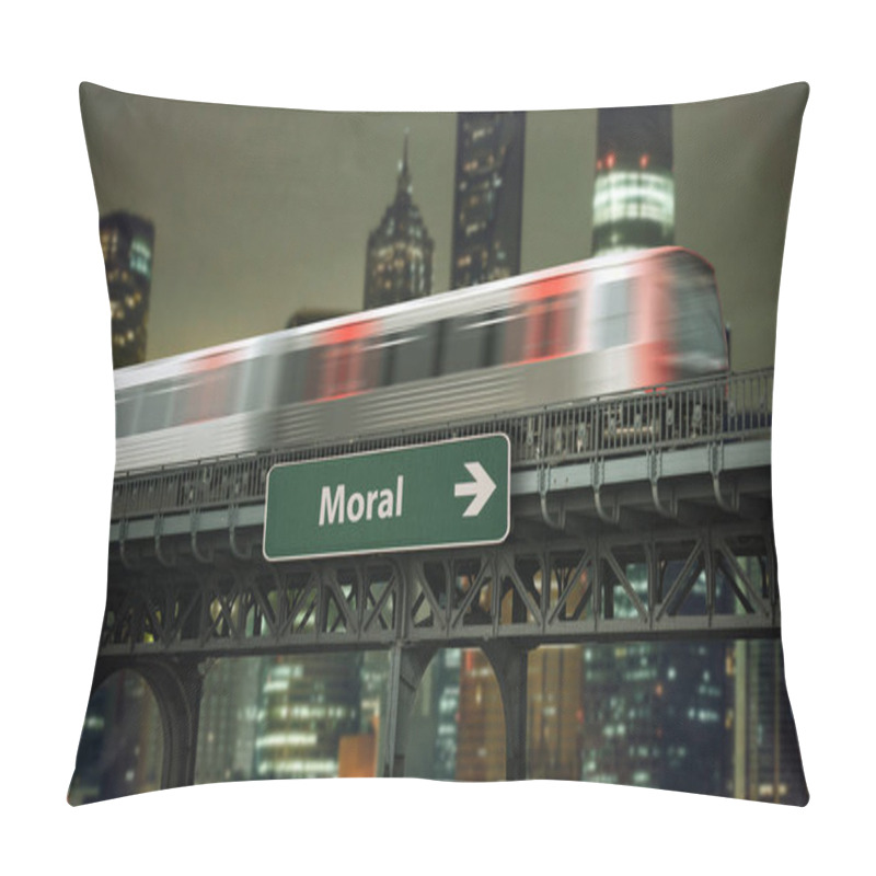 Personality  A Picture With Signposts In The Direction Of Morality In German Pillow Covers