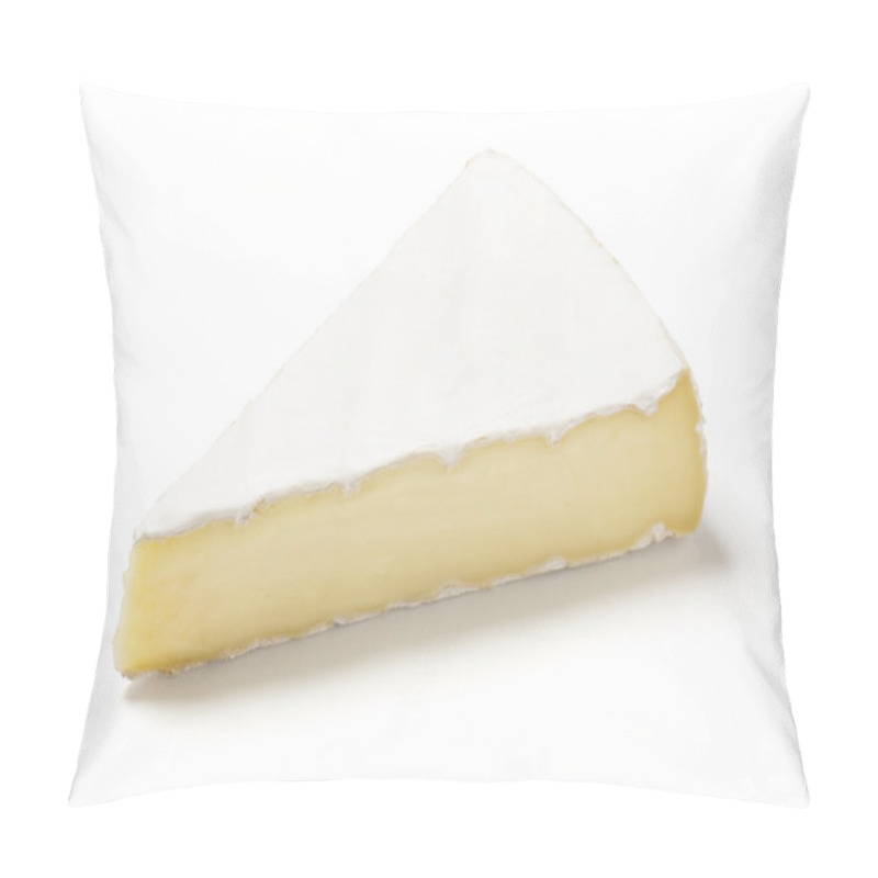 Personality  Brie Cheese Wedge On White Background Pillow Covers