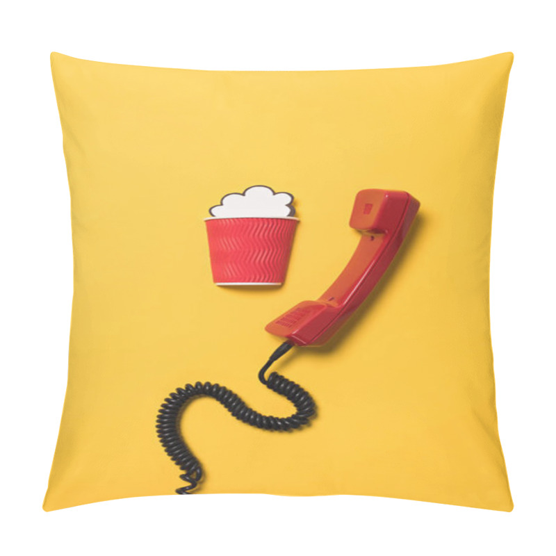 Personality  Telephone Handset And Paper Cup Pillow Covers