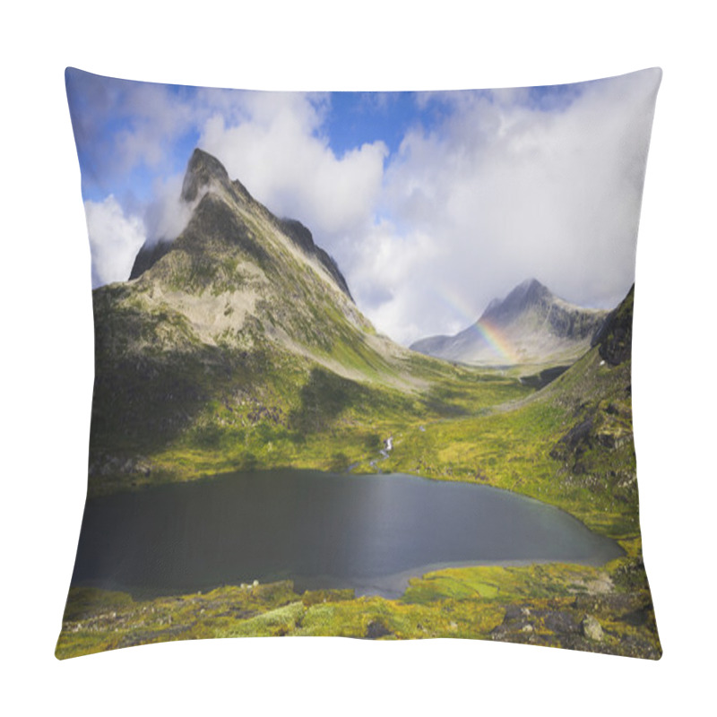 Personality  Norway, A Rainbow In The Valley..Fleeting Piece Of Joy. Pillow Covers