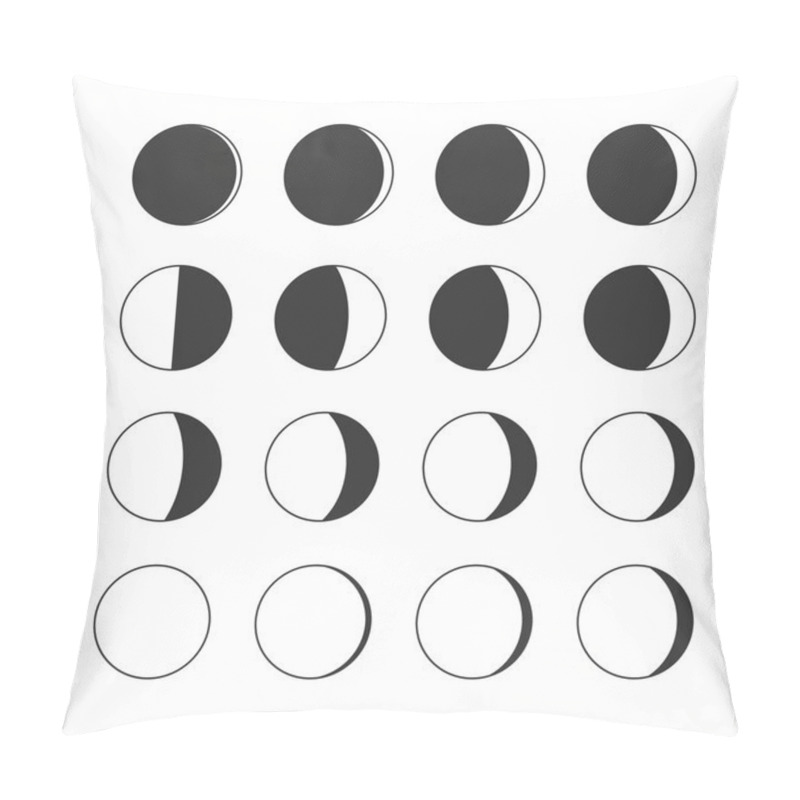 Personality  Moon Phases Icons Pillow Covers