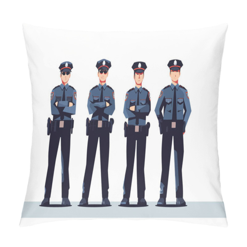 Personality  Policing Positive Image Of The Police Vector Isolated Illustration Pillow Covers