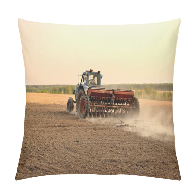 Personality  Plowing The Land. Agricultural Work. Pillow Covers