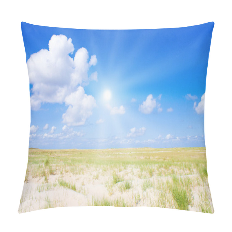 Personality  Beach And Dunes With Beautiful Sunlight Pillow Covers