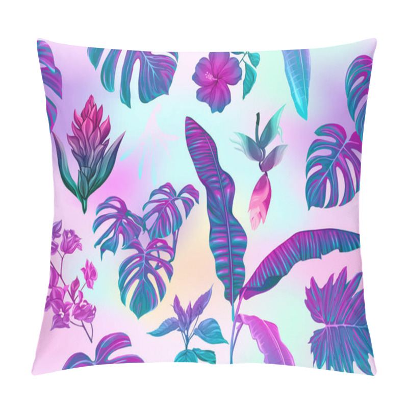 Personality  Seamless Pattern, Background With Tropical Plants, Pillow Covers