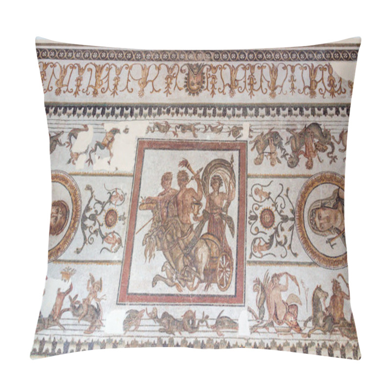 Personality  Mosaic Patterns And The Ancient Mosaics Of Tunisia At The Bardo Museum Pillow Covers