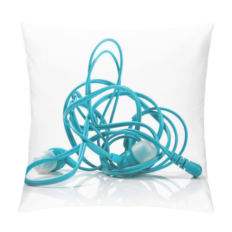 Personality  Tangled Earphones Isolated On White Pillow Covers