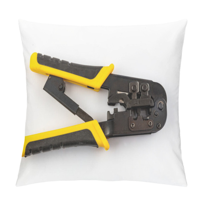 Personality  RJ45 Crimping Tool Kit,Crimp Tool. Data Crimp Tool Kit Isolated On White Background.  Pillow Covers