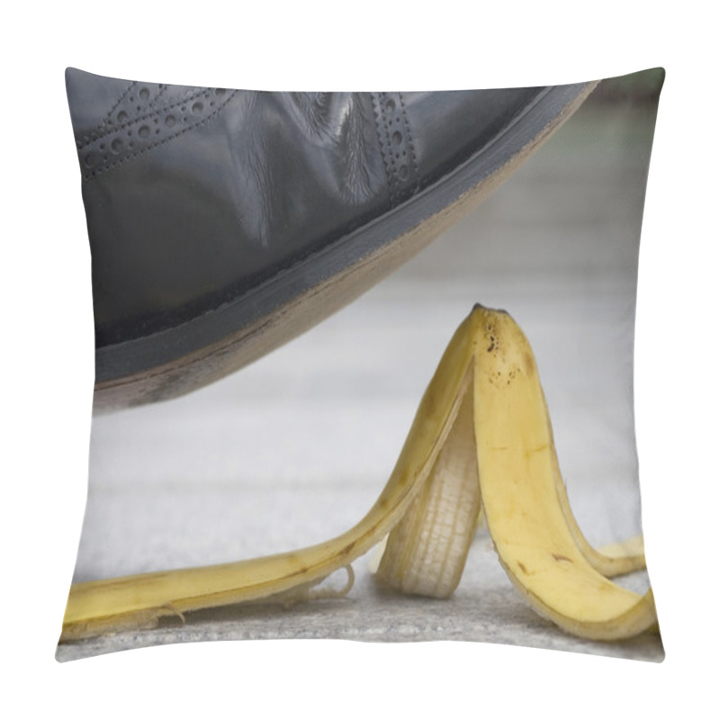 Personality  Businessman About To Slip On A Banana Skin Pillow Covers