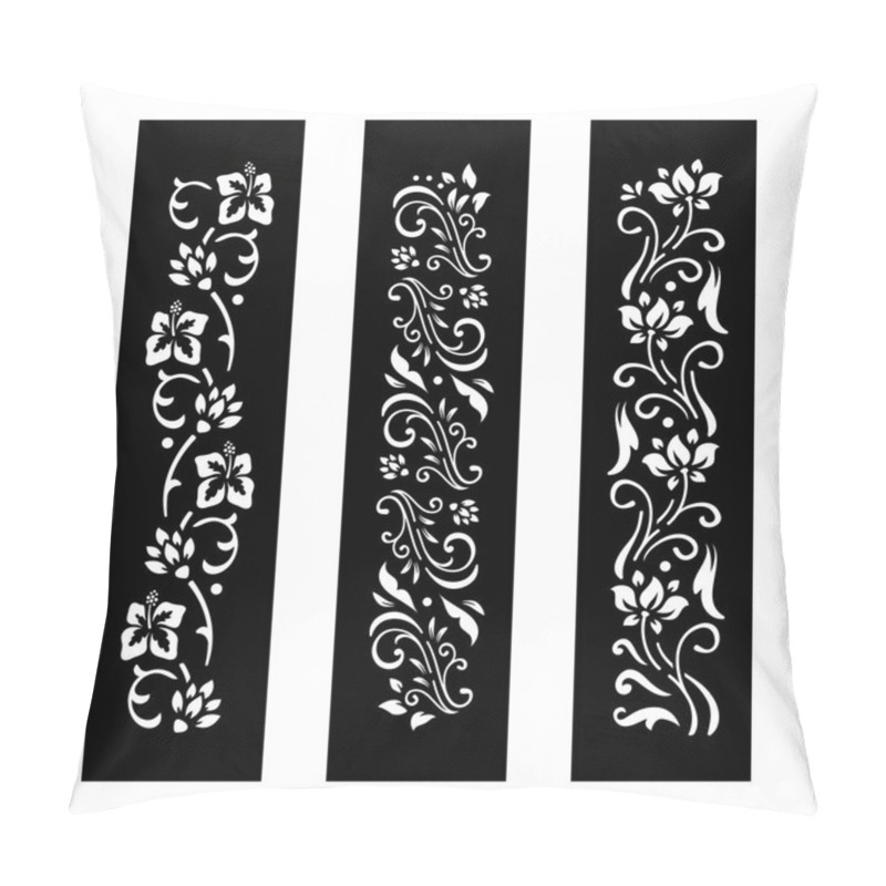 Personality  Black And White Floral Cut File With Temporary Tattoo Design Pillow Covers