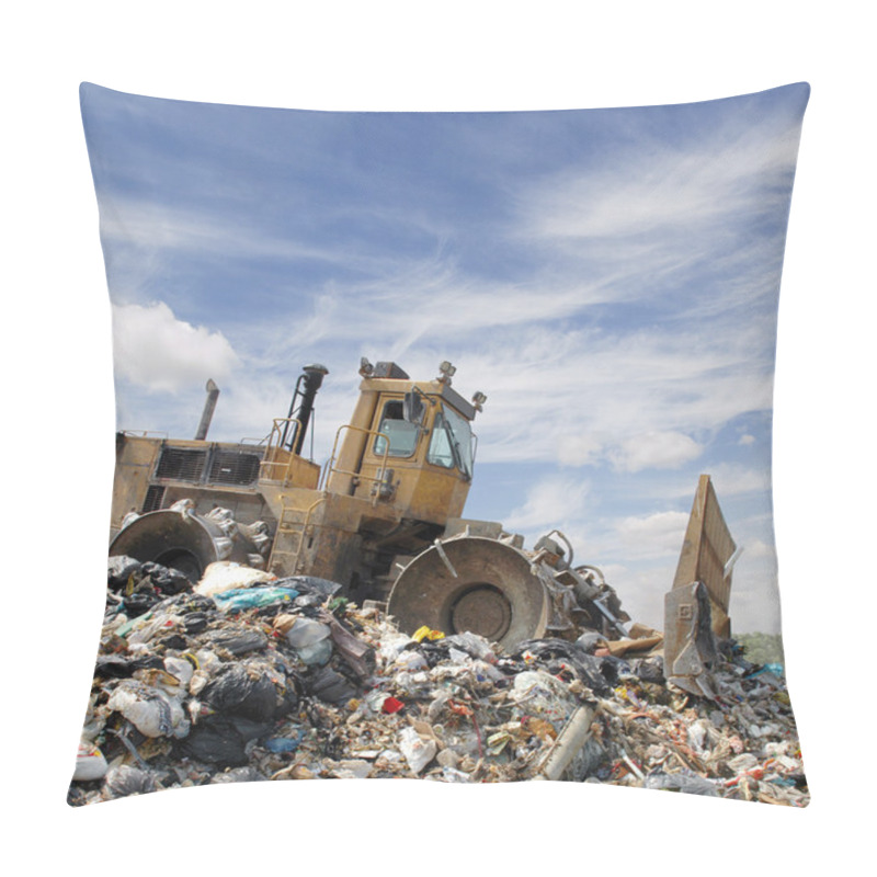 Personality  The Bulldozer On A Garbage Dump Pillow Covers