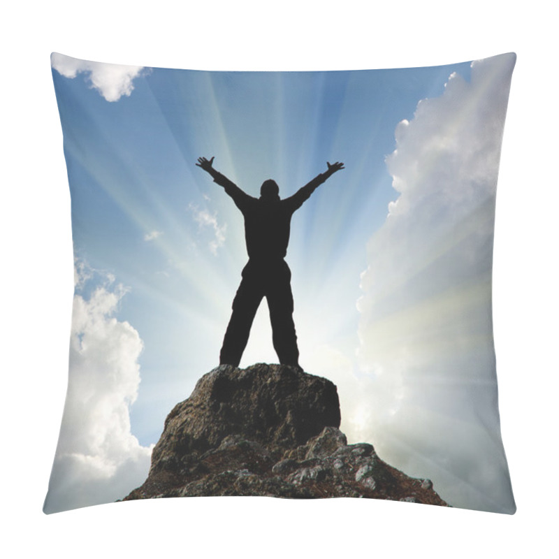 Personality  Silhouette Of Man And Sunshine Pillow Covers