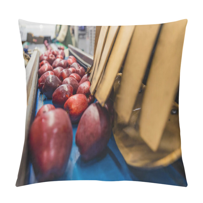 Personality  Red Apples On The Packaging Line Pillow Covers