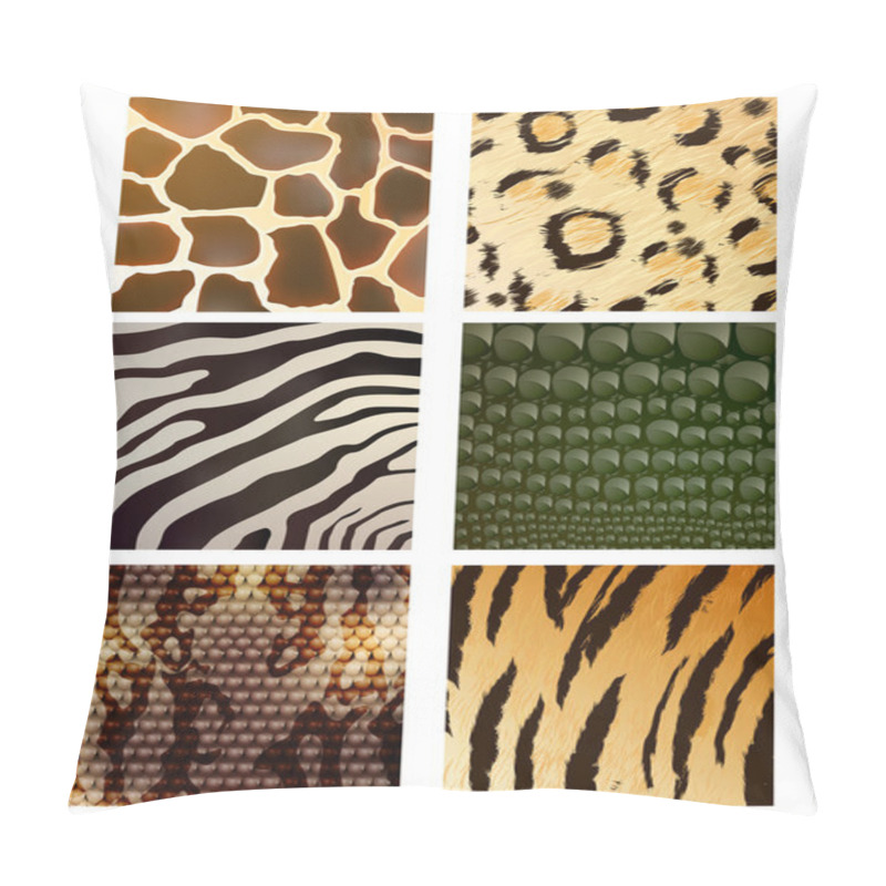 Personality  Vector Set Of Different Animal Skins Pillow Covers