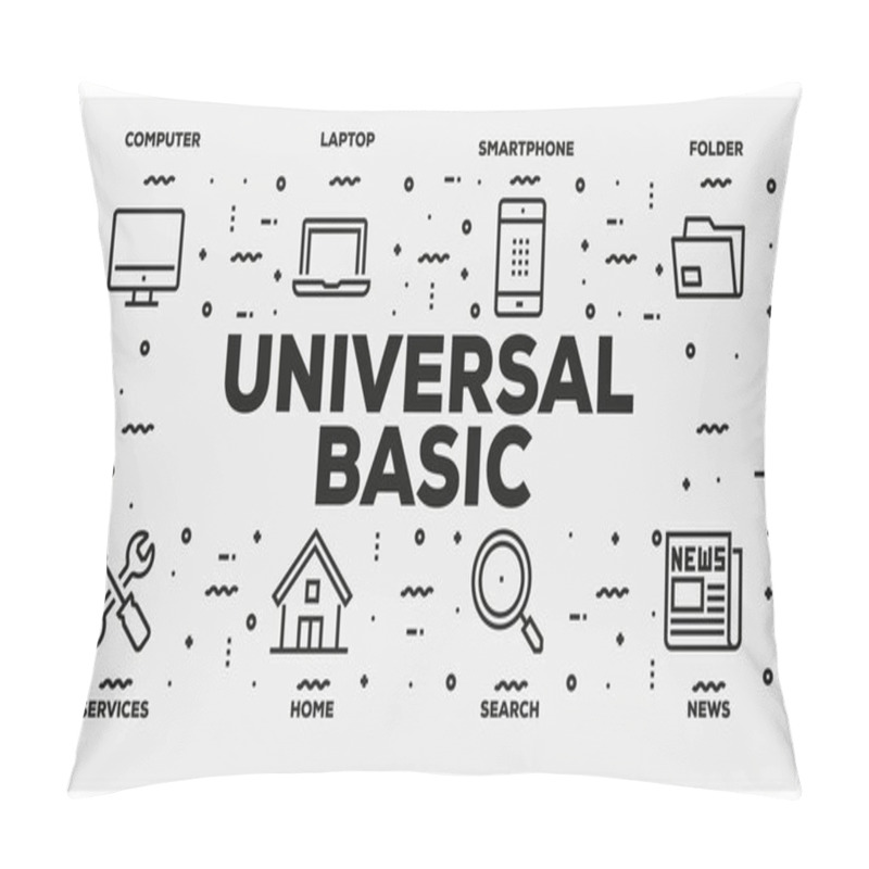 Personality  UNIVERSAL BASIC LINE ICON SET Pillow Covers