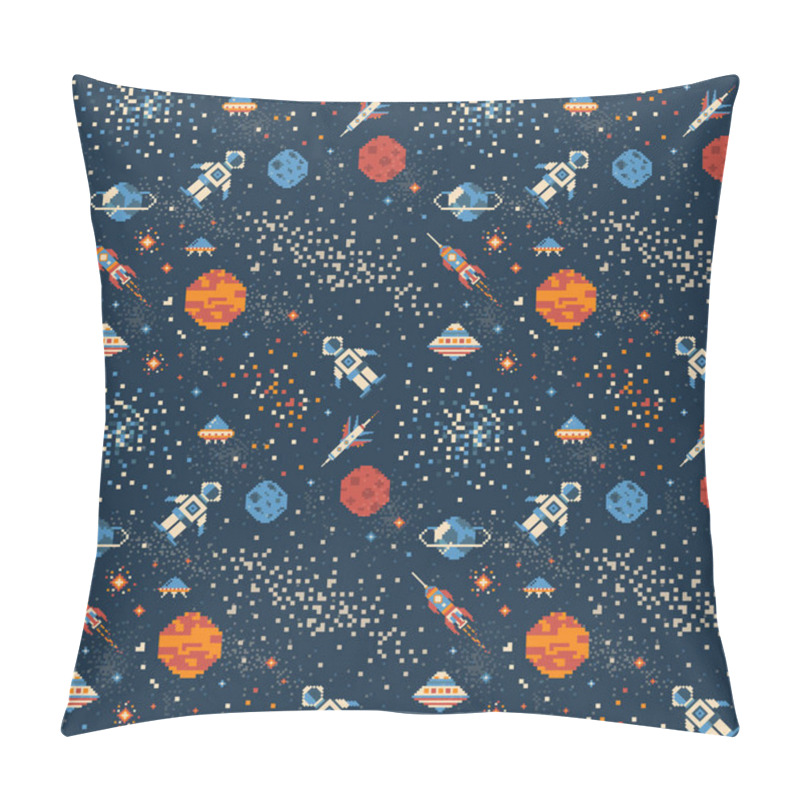 Personality  Pixel Art Inter Galactic Adventure Space Pattern Pillow Covers