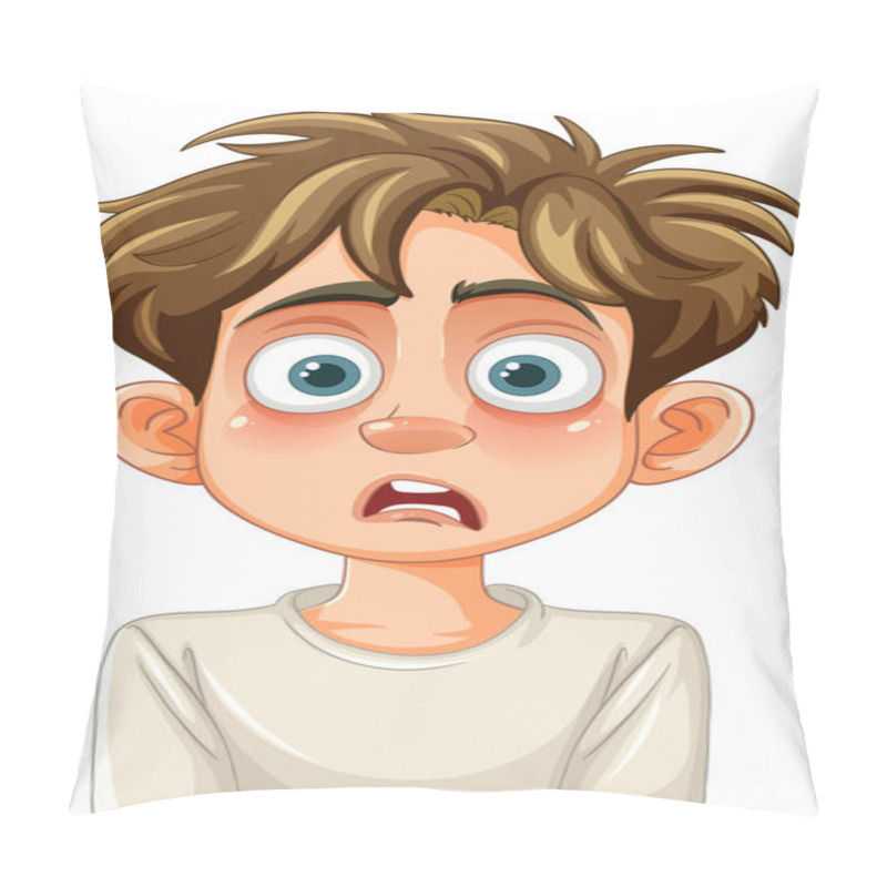 Personality  A Boy With A Shocked Expression Pillow Covers