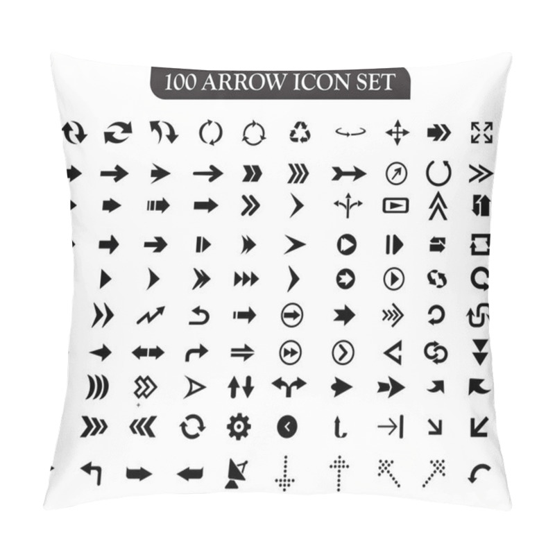 Personality  Free Vector Black Arrows Flat Icon Set.  Pillow Covers