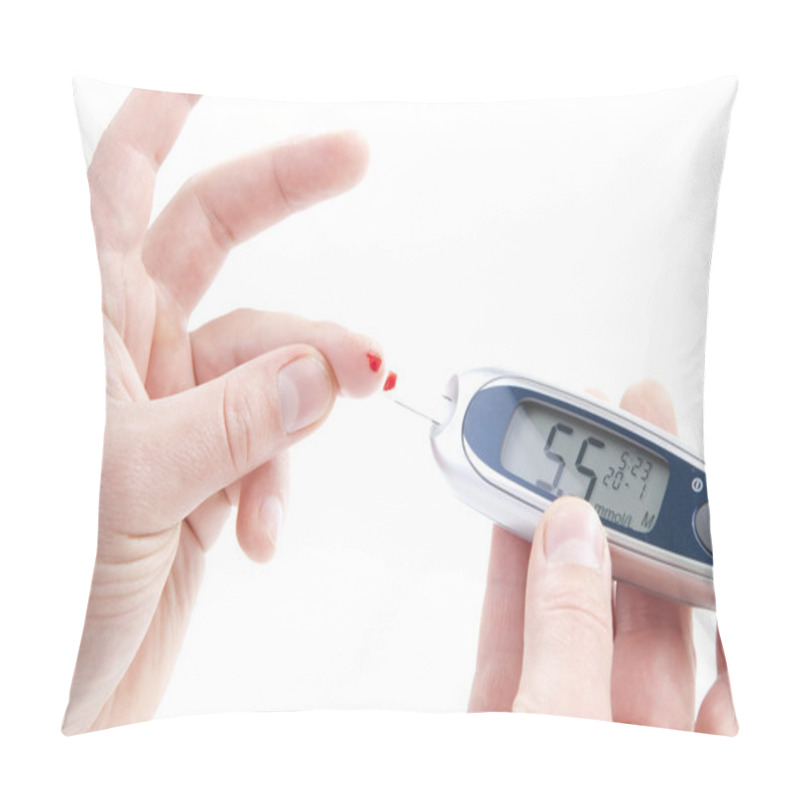 Personality  Diabetes Patient Measuring Glucose Level Blood Test Pillow Covers