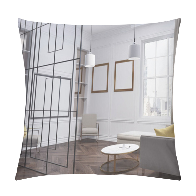 Personality  Cozy Living Room Corner With Picture Gallery Pillow Covers